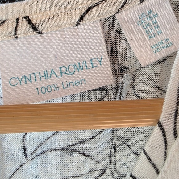 Cynthia Rowley Linen‎ Top Floral Print Button Back Sleeveless Blouse Medium - Picture 3 of 6